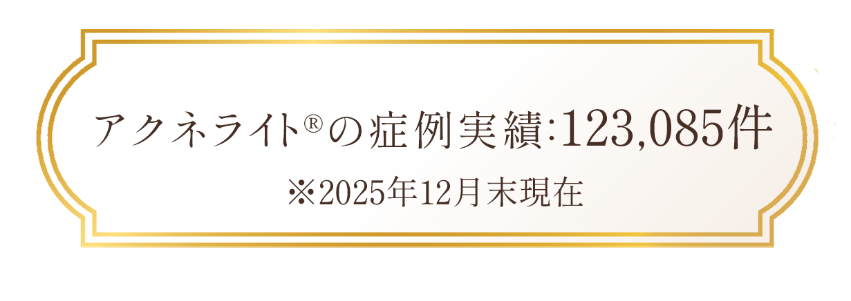 理由② アクネライト®だけで123,085件。積み重ねてきた症例実績