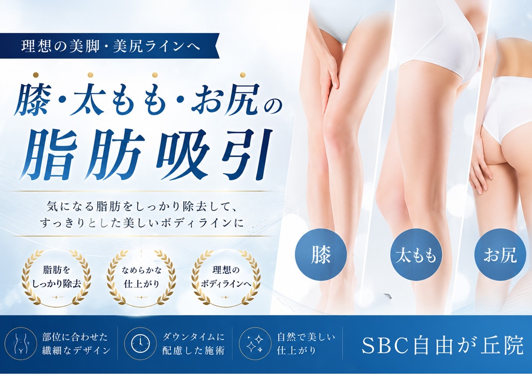 太もも脂肪吸引ならSBC自由が丘院｜機械の違いと美脚の秘訣徹底解説!【目黒区・世田谷区・神奈川】