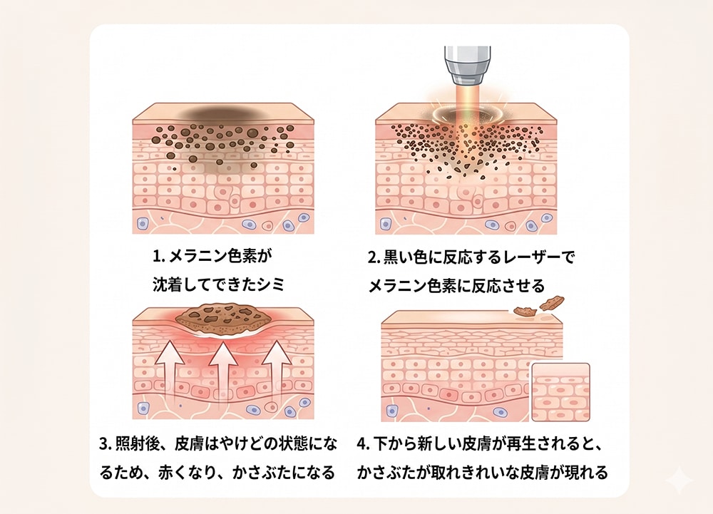局所的な「目立つ濃いシミ」をピンポイントで撃退するレーザー治療