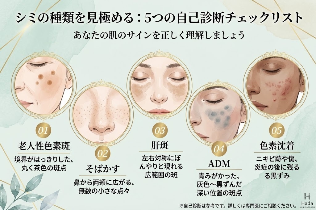 フォトフェイシャルが反応するシミの種類