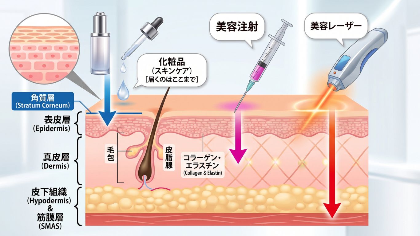 肌の「深層」まで成分やエネルギーを届けられる