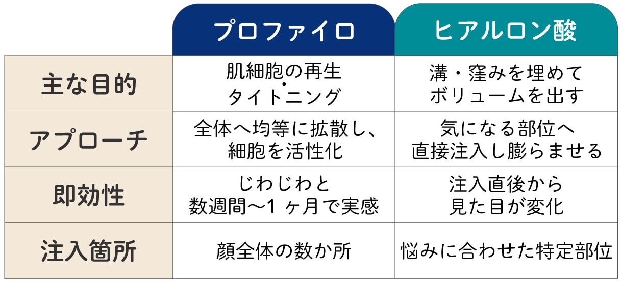 ひと目でわかる違いをチェック！