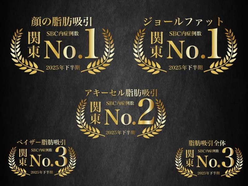 関東エリアNo.1を獲得した脂肪吸引・小顔部門