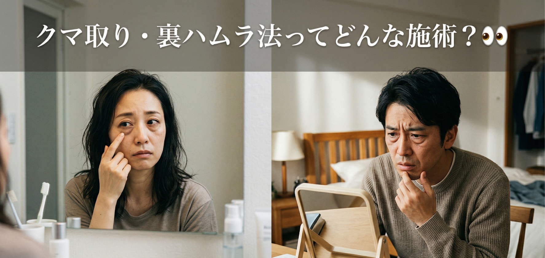 クマの正体は「脂肪のふくらみ」と「へこみ」