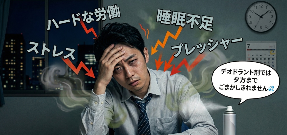 ストレスや疲労がにおいを加速