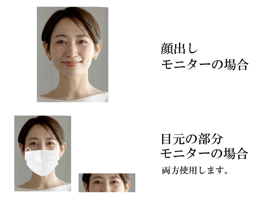 ①写真の公開範囲（部分モニターか全顔モニターか） 🔍