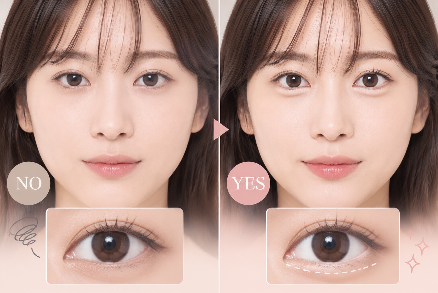 目が縦に大きく見えて、パッチリとした印象に