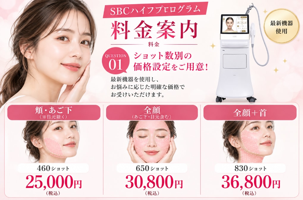 ショット数別の価格設定をご用意！