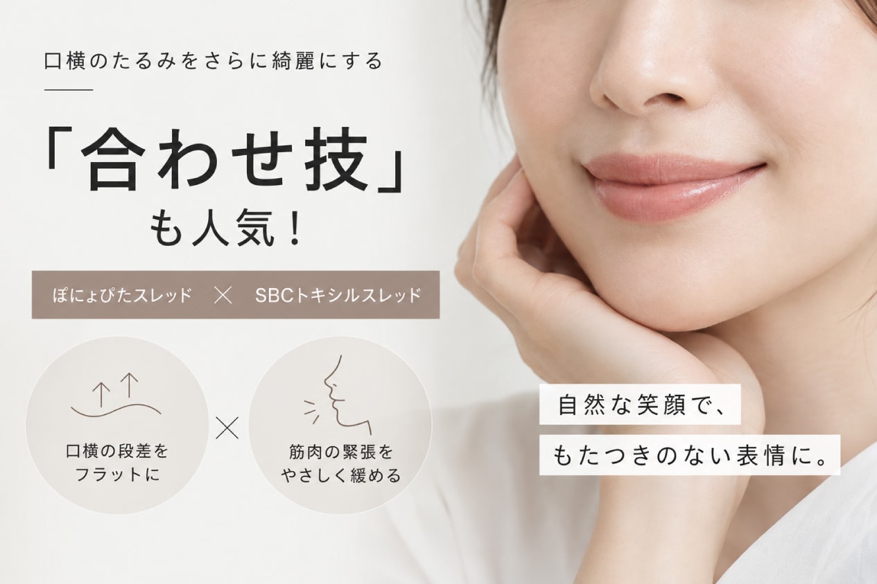 SBCトキシルスレッドとの同時施術で自然な笑顔に