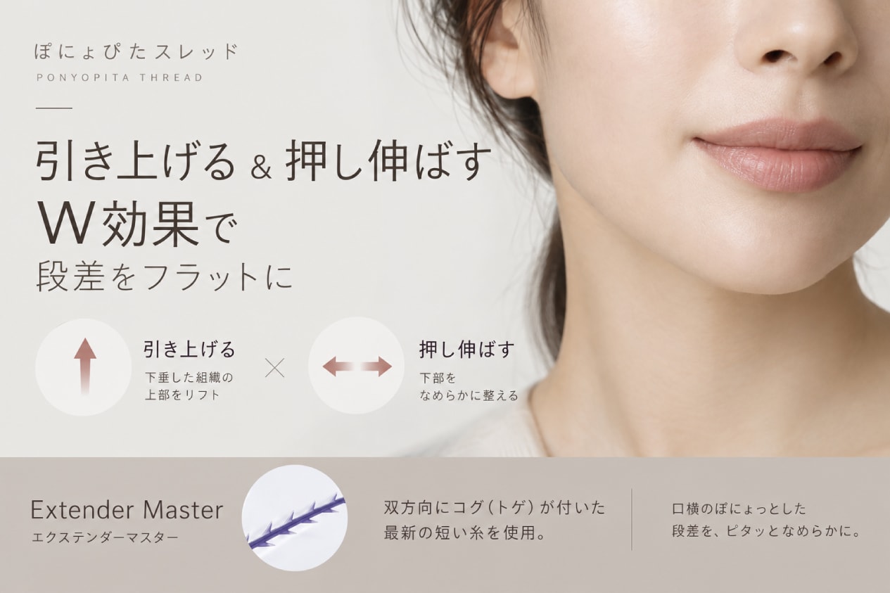 引き上げる＆押し伸ばすのW効果で段差をフラットに