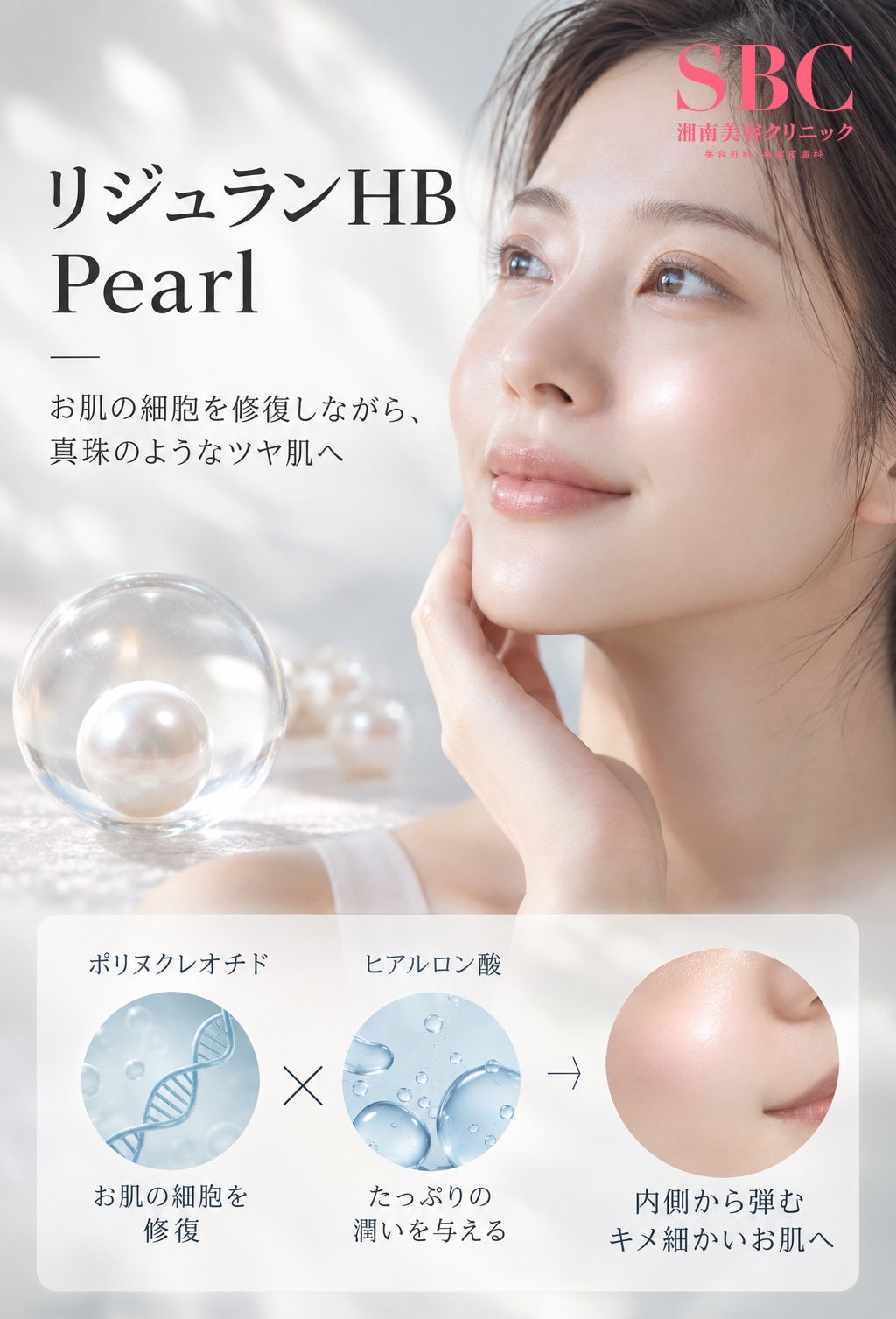 お肌の細胞を修復しながら、真珠のようなツヤ肌へ