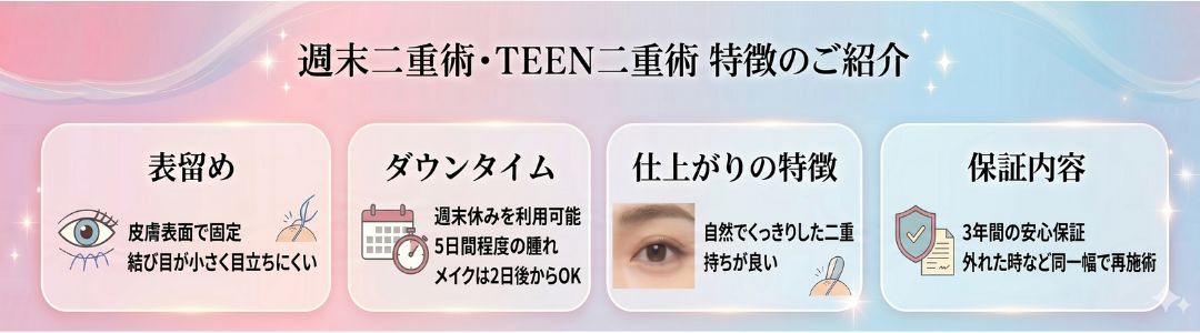 【郡山｜埋没②】週末二重術・TEEN二重術