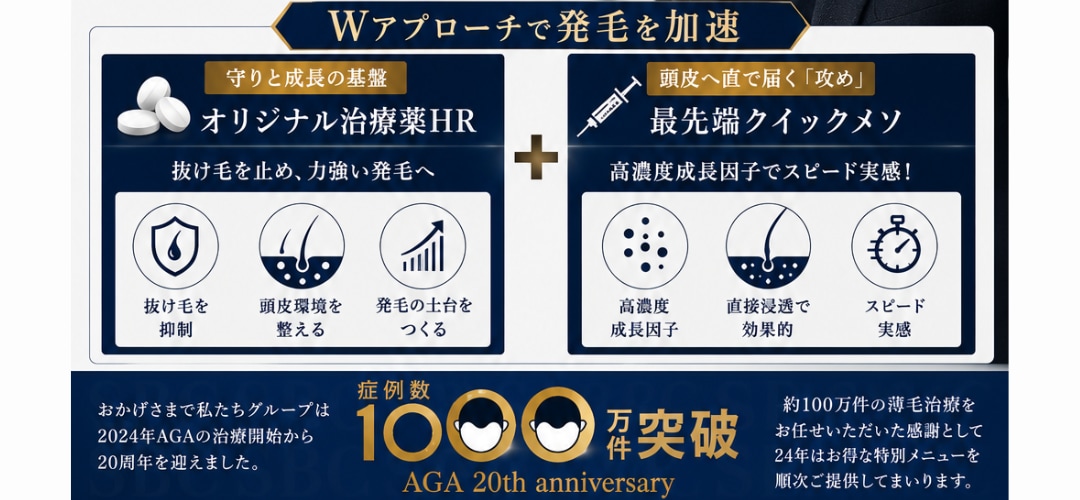 Wアプローチで発毛を加速