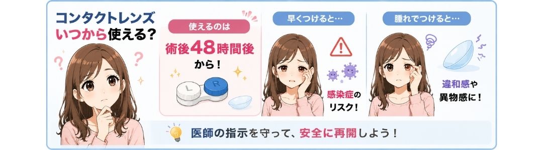 Q:コンタクトレンズはいつから使用可能ですか