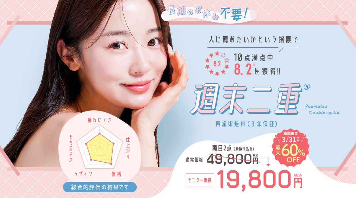 新年応援！二重術が最大60%OFFキャンペーン！