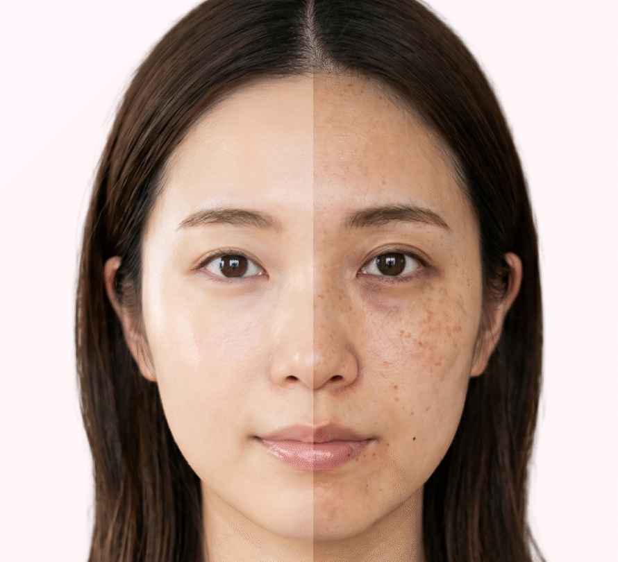 「<b>光老化</b>」がシミ・たるみの最大原因に！