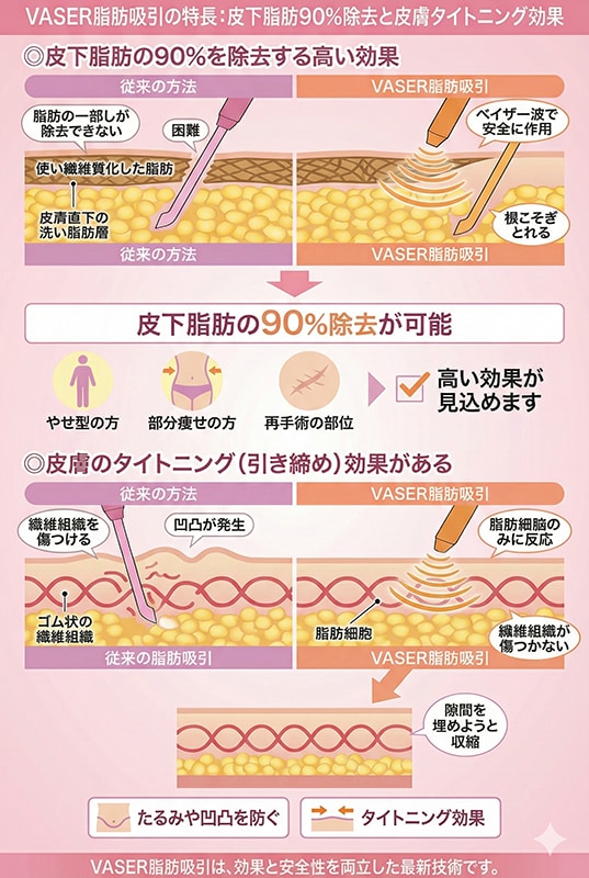 平岡医師が主に使用するのは、最新のベイザー脂肪吸引