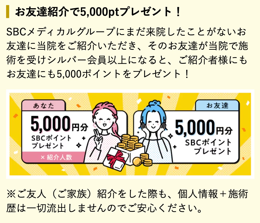 友達を紹介してお互いに5000ptプレゼント♪