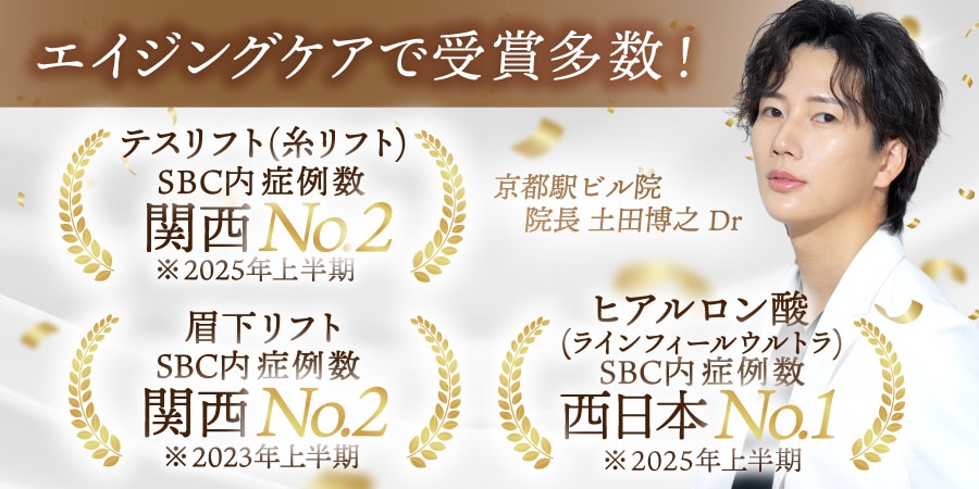 目元切開・糸リフトなど若返り術で多数受賞！