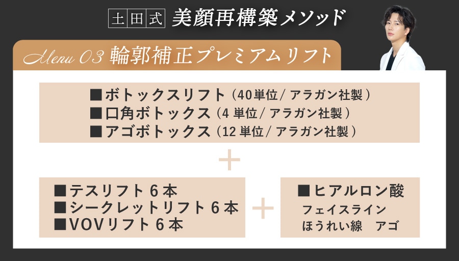【強力リフトアップ＋エイジングサイン解消】輪郭補正プレミアムリフト