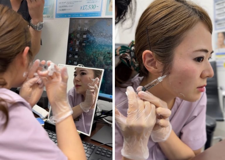  There are 2 types of pain when injecting myself.<br />
