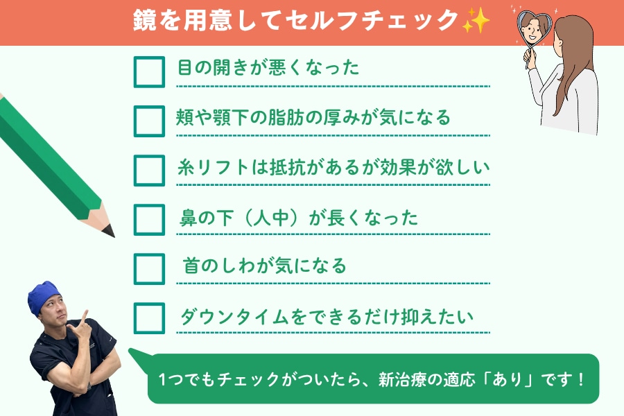 たるみによるお悩み、いくつ当てはまりますか？