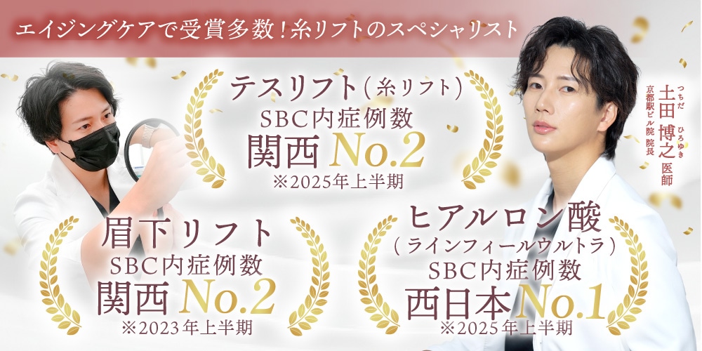 エイジングケアで受賞多数！糸リフト（テスリフト）SBC内症例数 関西No.2 土田博之医師