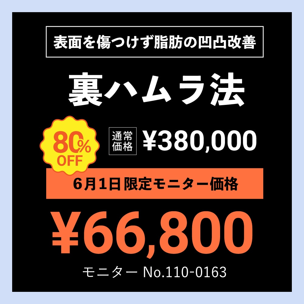 裏ハムラ法80%OFFモニター募集