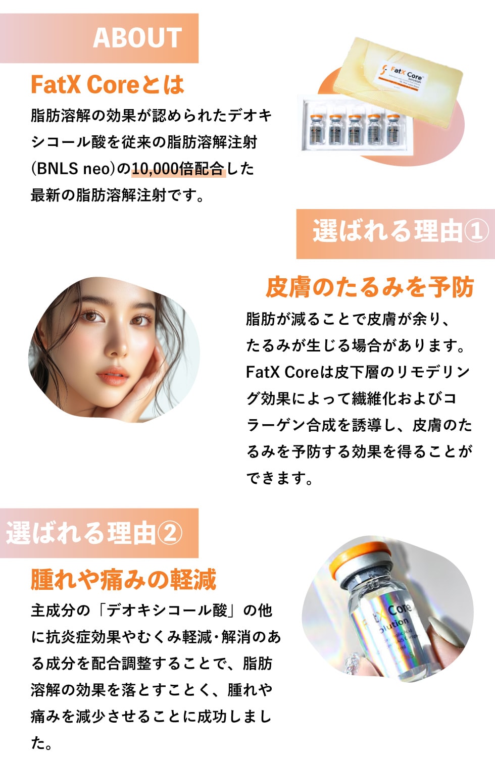 脂肪溶解成分デオキシコール酸を10,000倍配合!FatX Coreで最強部分痩せ💪🔥