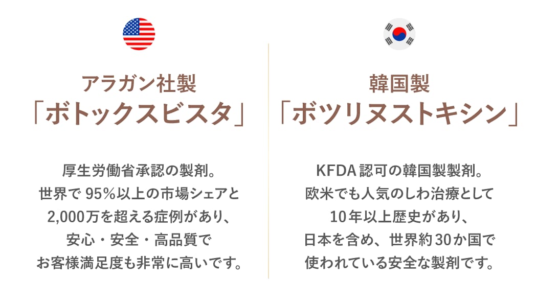 【安全】<br />
認可を受けた高品質な薬剤のみを使用