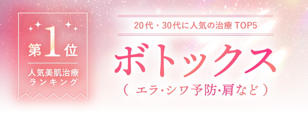 第1位：ボトックス<br />
（エラ・シワ予防・肩など）
