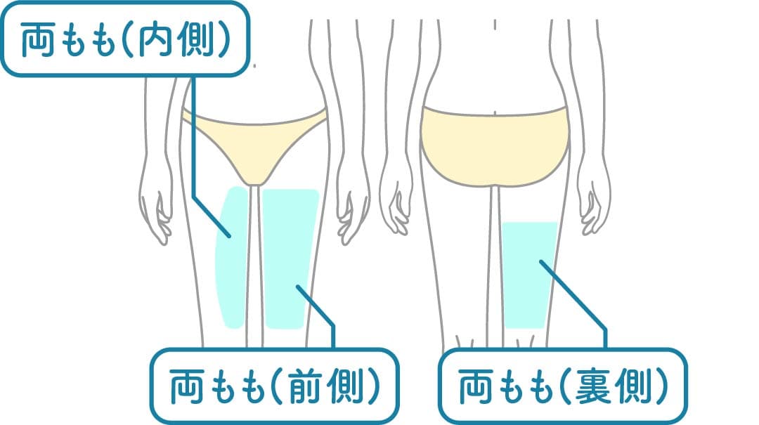ボディLパーツの対象部位図解