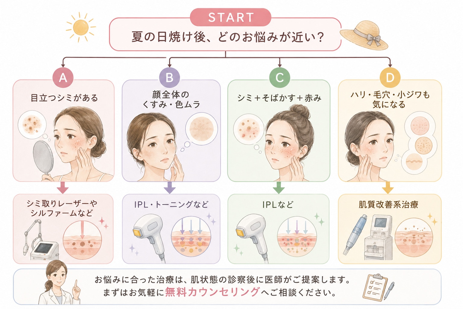 <!DOCTYPE html><br />
<html lang="ja"><br />
  <head><br />
    <meta charset="UTF-8" /><br />
    <meta name="viewport" content="width=device-width, initial-scale=1.0" /><br />
  </head><br />
  <body><br />
    <p style="text-align: center;"><br />
      <b><br />
        <strong class="font-bold" style="font-size: 24pt; color: rgb(239, 68, 68);"><br />
          「自分に合う治療がわからない方は、まず医師にご相談ください」<br />
        </strong><br />
      </b><br />
    </p><br />
  </body><br />
</html>