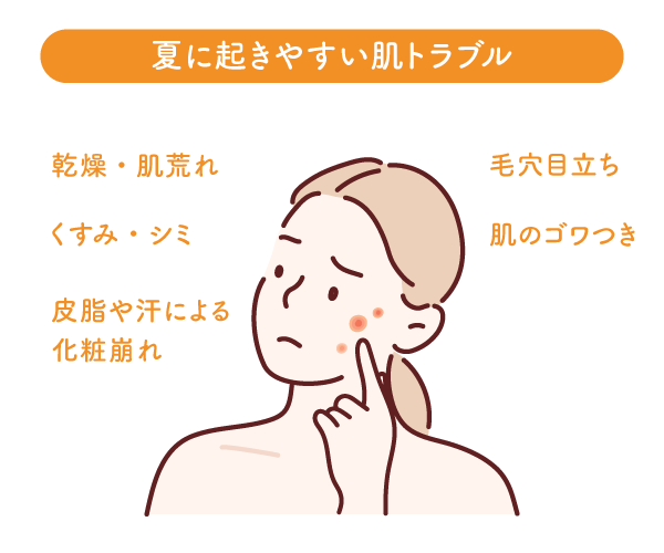 夏に起きやすい肌トラブル