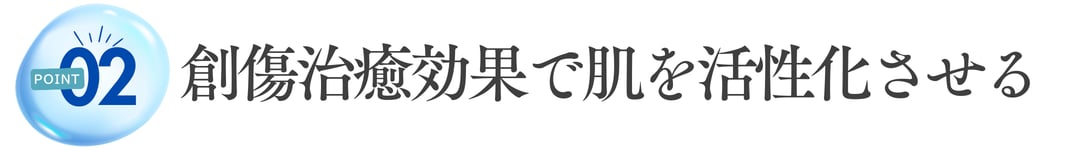 ②  創傷治癒効果で肌を活性化させる<br />
