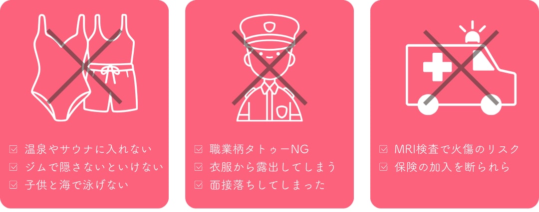 タトゥーが原因で困ったこと