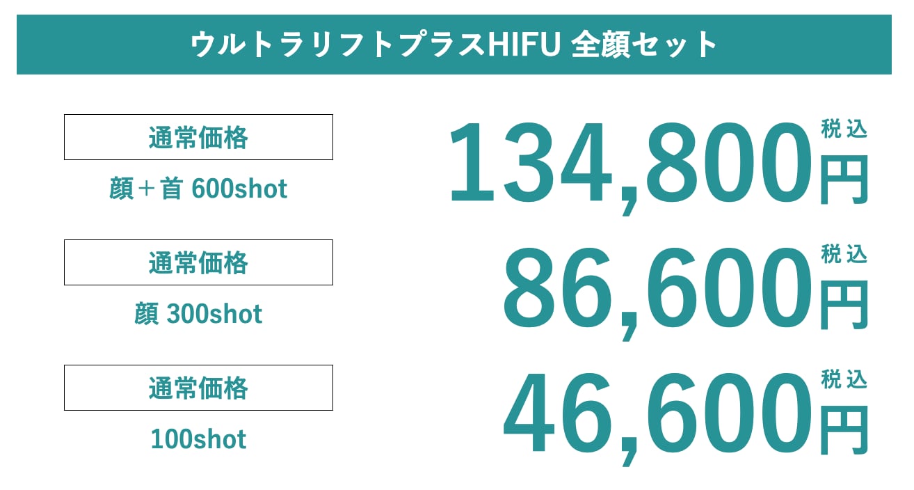 ウルトラリフトプラスHIFU 全顔セット