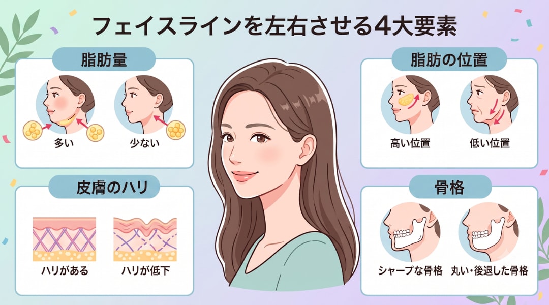 フェイスラインを左右する要素は脂肪だけではありません