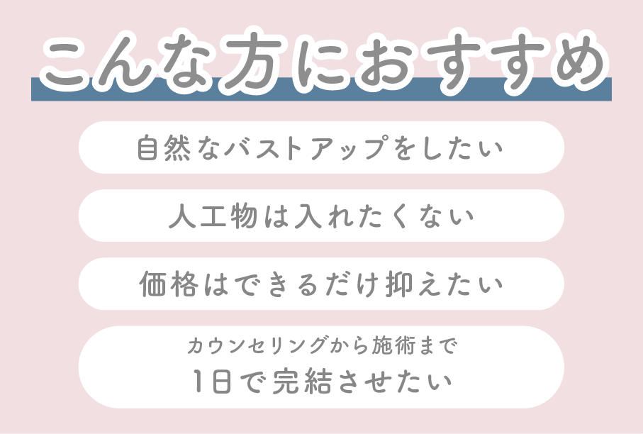 SBCリッチ豊胸はこんな方におすすめ