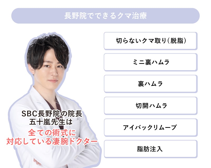 長野院でできるクマ治療