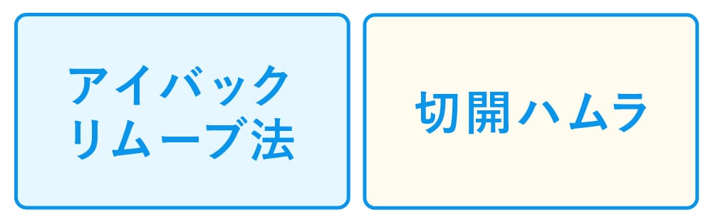 「アイバックリムーブ法」「切開ハムラ」