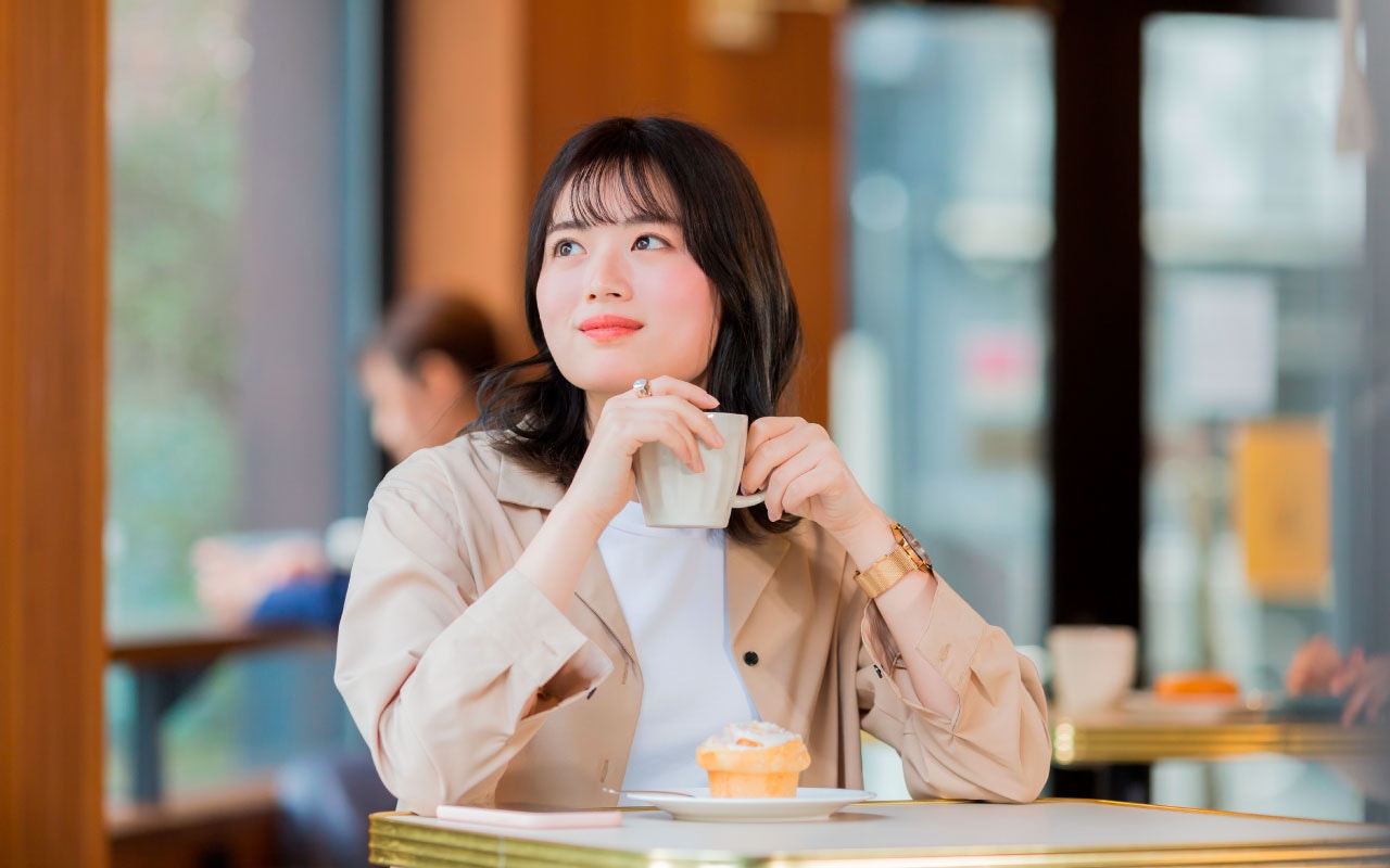 おしゃれなカフェでひと休み