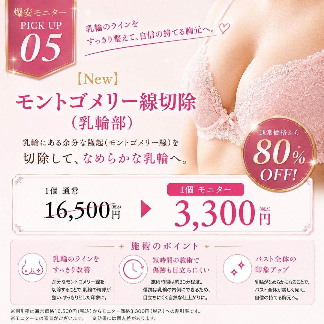 モントゴメリー線切除（乳輪部）