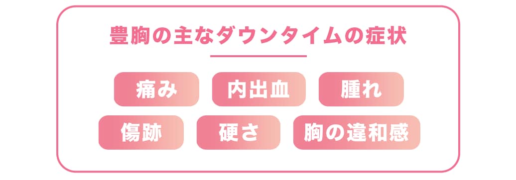 豊胸の主なダウンタイムの症状