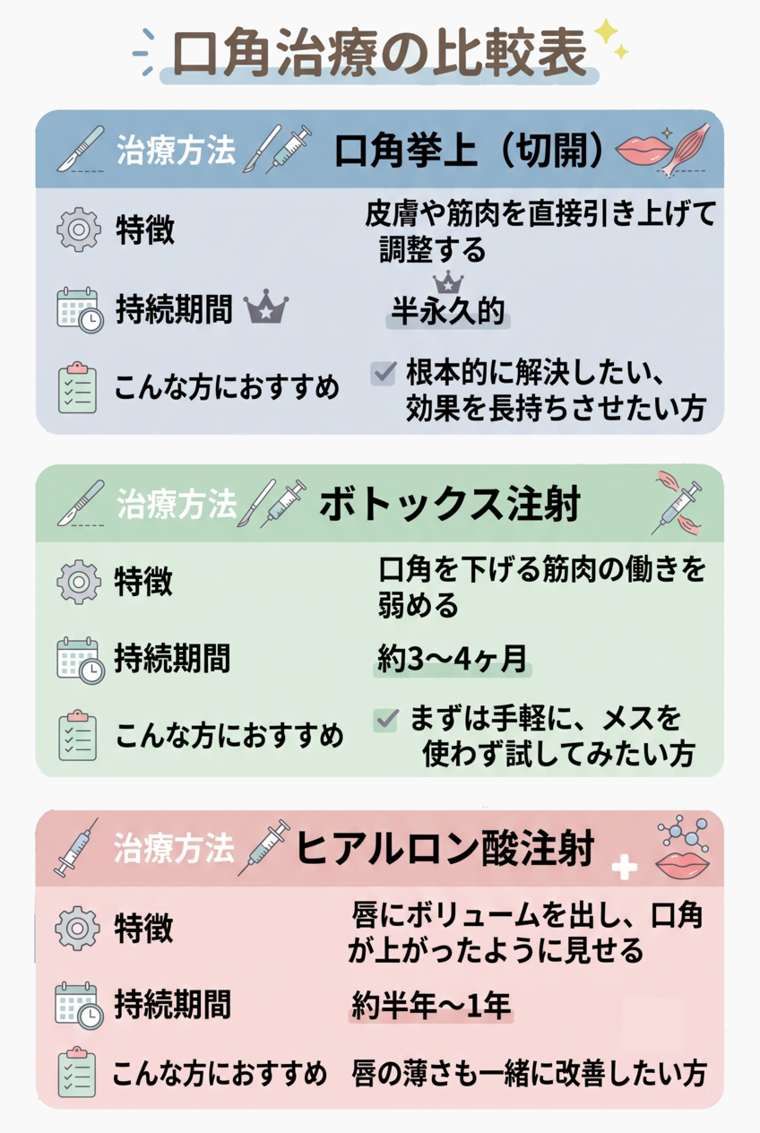 注射の治療（ボトックス・ヒアルロン酸）との違いは？
