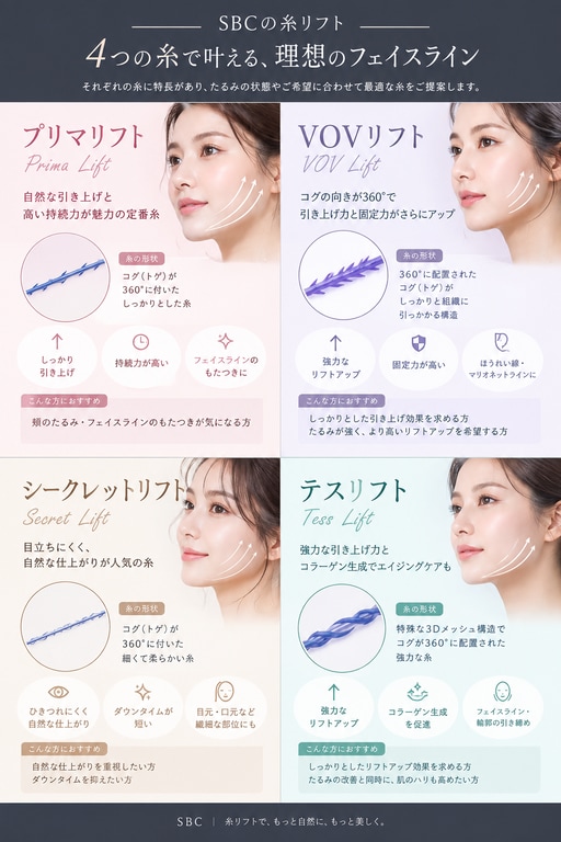 糸リフトの種類