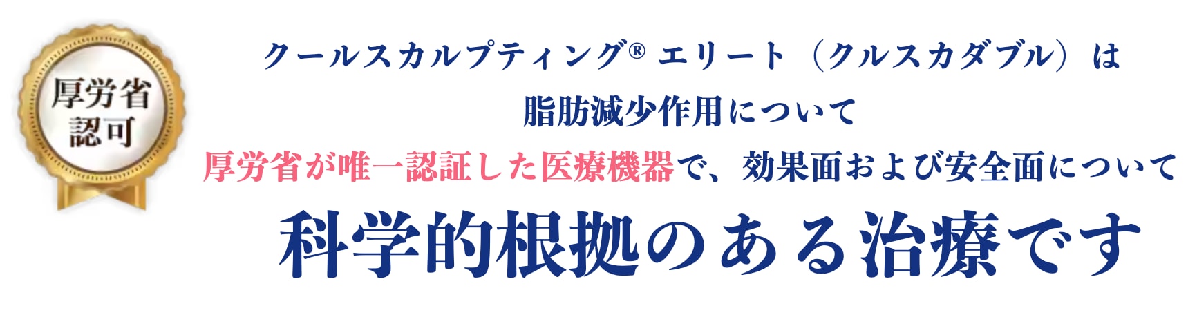 厚労省認可の医学的根拠あり<br />
