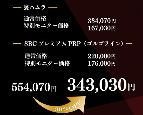 特別モニター価格