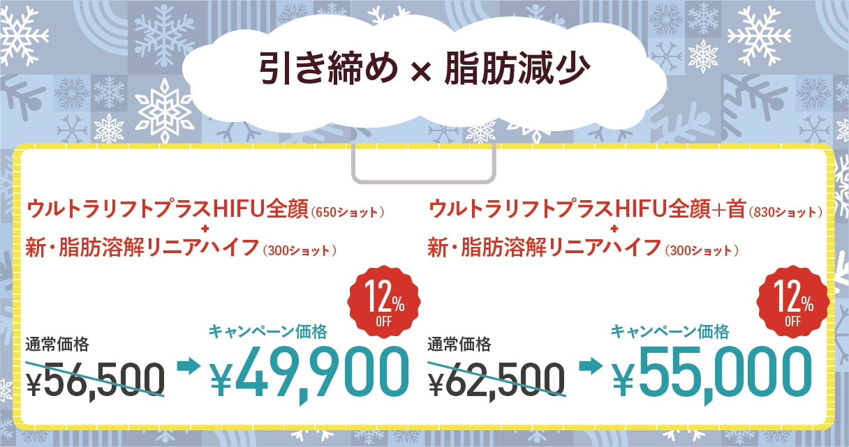 ウルトラリフトプラスHIFU＋新・脂肪溶解リニアハイフ