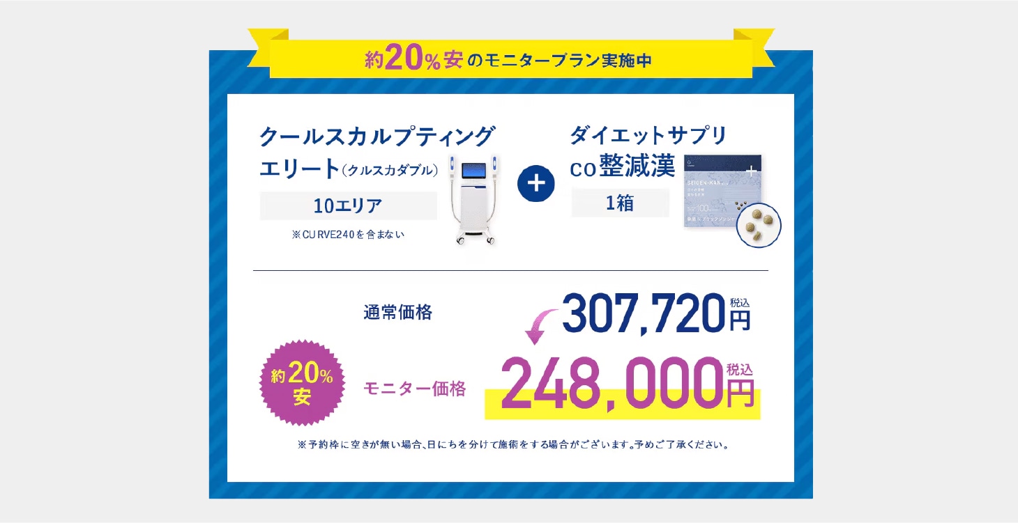 約20%安のモニタープラン